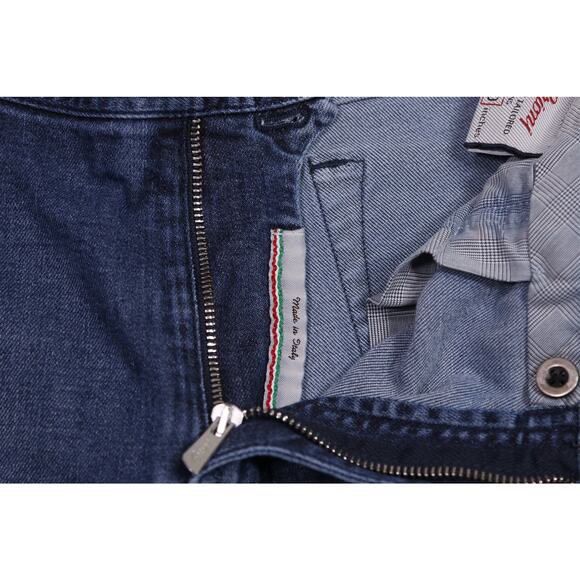 Brioni Mens Meribel Medium Wash Cotton Cashmere Stretch Jeans 38x27 - Picture 6 of 12